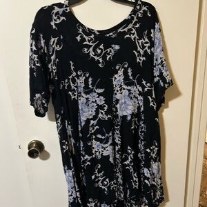 Floral Black and Blue Women's dress